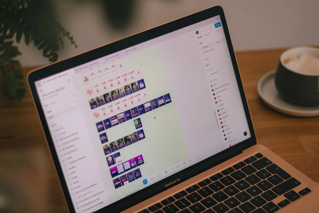 Designer working on screen layouts