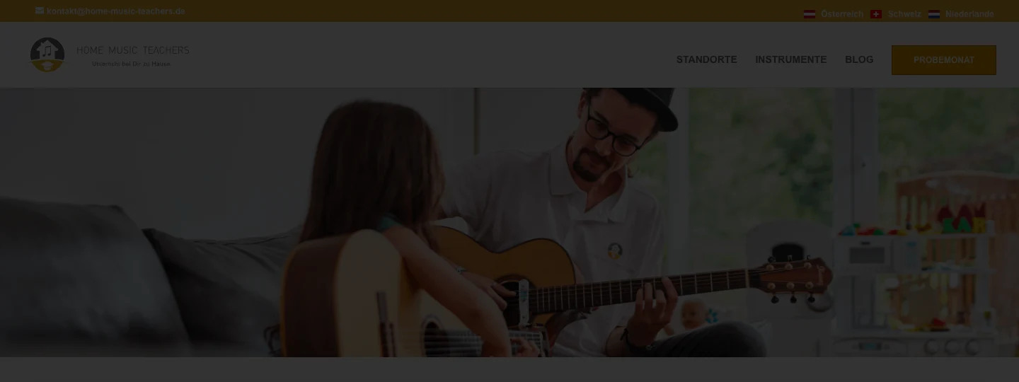 Home Music Teachers website homepage