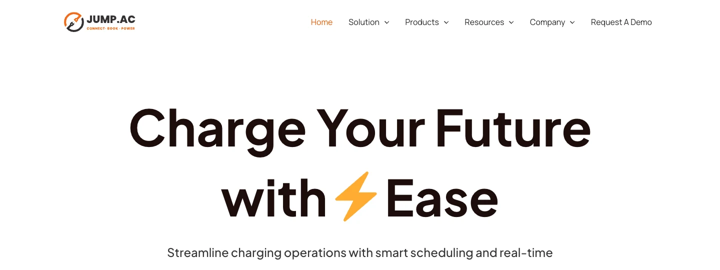 Jump.ac e-mobility platform homepage