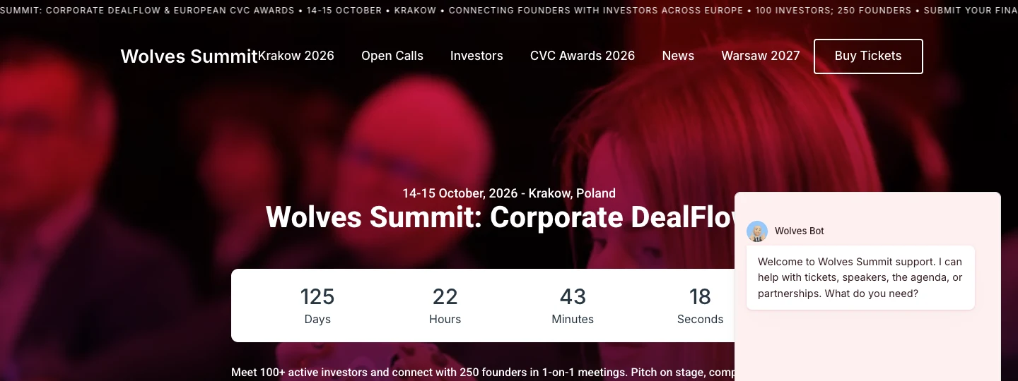 Wolves Summit conference website homepage
